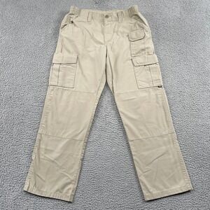 Genuine Gear Cargo Pants Mens 33/32 Tan Tactical Ripstop Elastic Waist 14503050